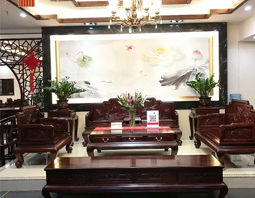 仿古实木家具商场实景