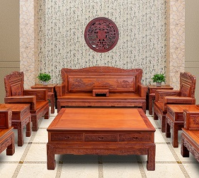 缅花仿古宝座沙发