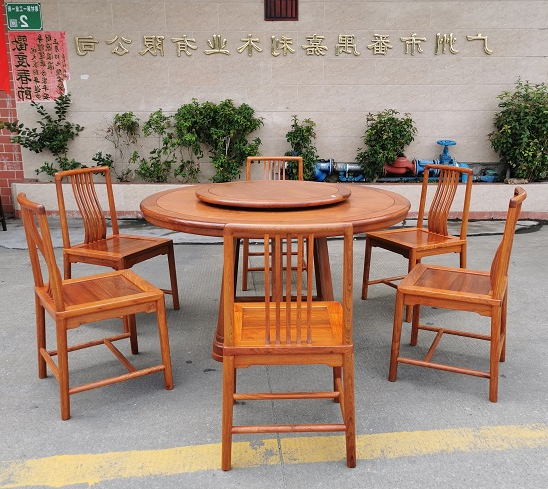 缅花138明式简约圆台配梳子餐椅