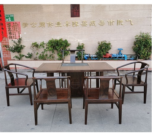 黑紫檀新中式茶台配椅
