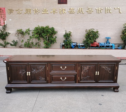 黑紫檀寿桃电视柜